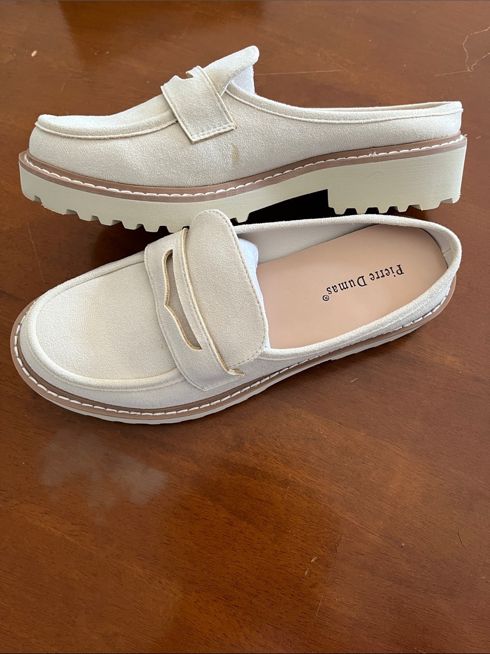 Pierre Dumas Cream Slip-On Mule Clog - Picture 3 of 4